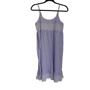 The Prairie Rachel Ashwell Women's Sz S Blue Eyelet Lace Dress Nightgown Cottage